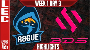 RGE vs BDS Highlights | LEC Spring 2024 W1D3 | Rogue vs Team BDS