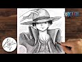 How to draw luffy  one piece drawing tutorial