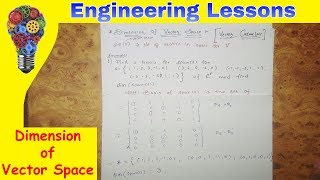 Dimension of Vector Space (Vector Calculus and Linear Algebra)