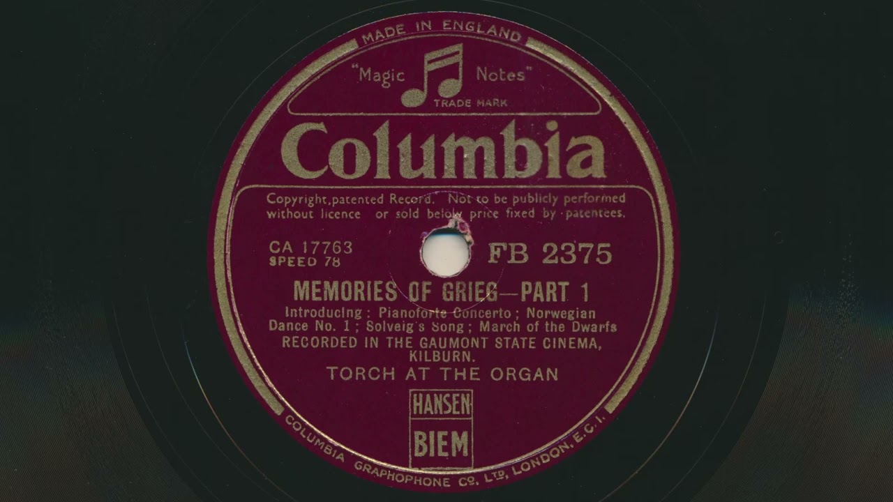 SIDNEY TORCH Memories Of Grieg Part 1 (1940) 78 RPM Record