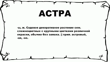 АСТРА - что это такое? значение и описание