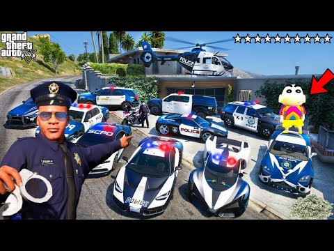 Franklin JOIN The POLICE In GTA 5 | SHINCHAN and CHOP