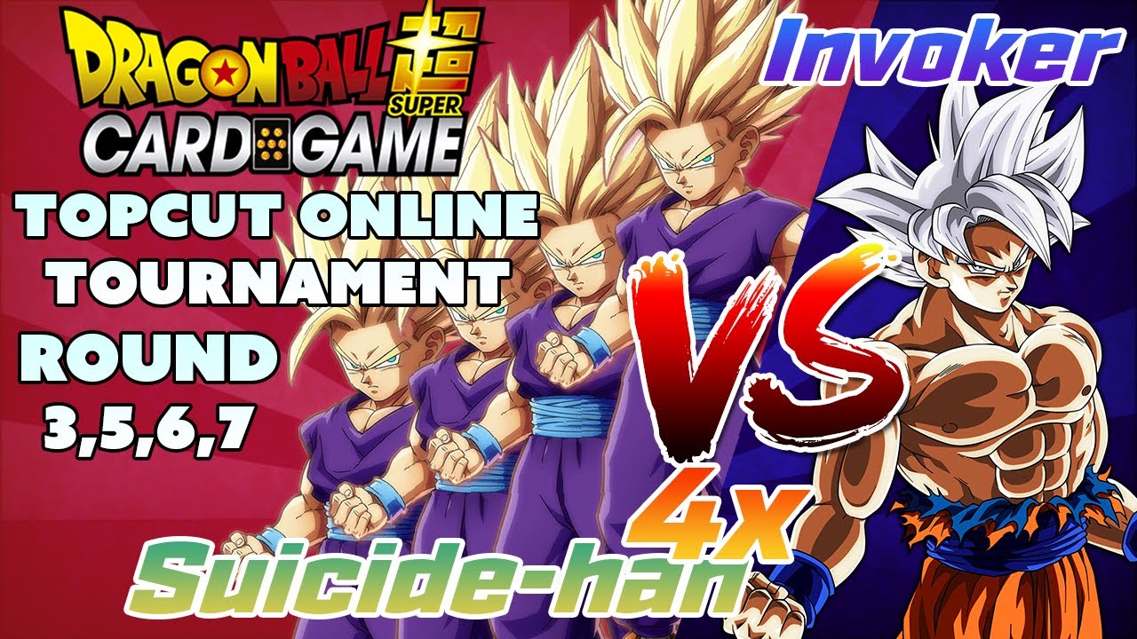 TopCut Online Tournament Round 3,5,6,7 | Teen Gohan v. Invoker | Dragonball Super Card Gameplay