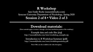R Workshop - Session 2 of 8, Video 2 of 3 (attach, reading data files, regression)