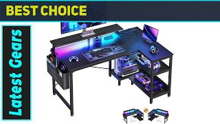 ODK 40 Inch Gaming Desk with USB Power Outlets and LED Lights Smart L-Shaped Desk Worth It
