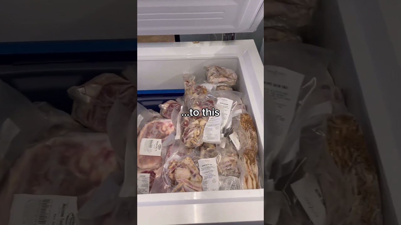 Organizing our chest freezer! 🐖 
