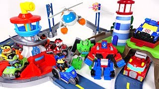 Villains appeared on Lookout Tower track set! Go! Paw Patrol, Transformers Rescue Bot!  DuDuPopTOY