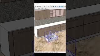 Sink Space cutting Trick in Sketchup #sketchup  #sketchup #sketchup3d #sketchupshorts