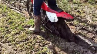 Mud bogging on the dirt bikes