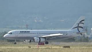 Aegean Airlines A320 landing at Bratislava Airport