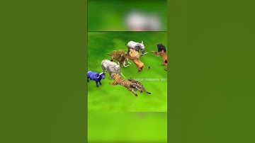 Giant Tiger vs Woolly Mammoth Elephant Attack Part-2 #shortvideo #cow #animalbattle #mammoth #viral