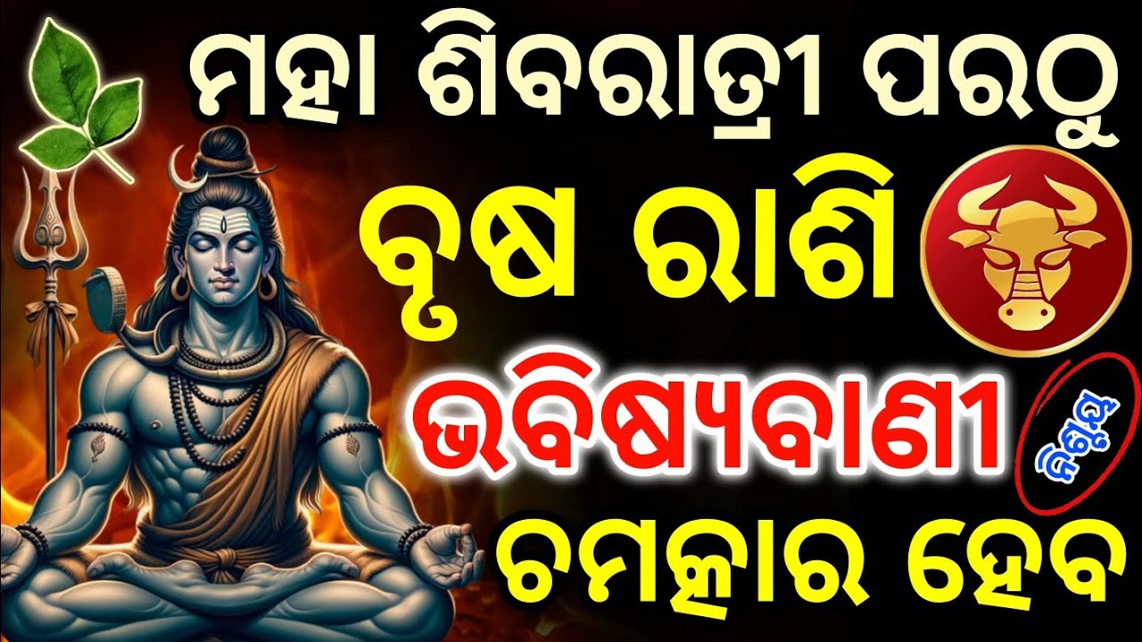 ବୃଷ ରାଶି ୨୦୨୬ ମହା ଶିବରାତ୍ରୀ ଠାରୁ ଧନ ଓ ସୁଖ ଆସିବ // Brusha Rashifala 2026 // ♉ Taurus Horoscope