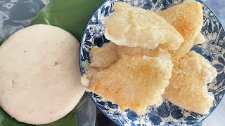 Close-up of how delicious the Hmong people's shoe cake is during Tet