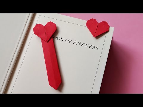 How to make origami heart bookmark | DIY heart shape paper bookmark instructions