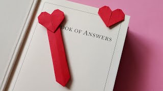 How to make origami heart bookmark | DIY heart shape paper bookmark instructions