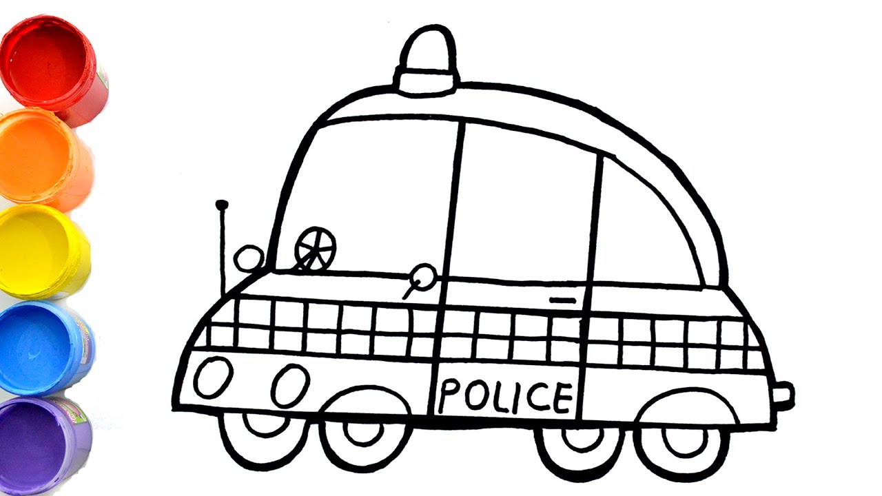 How to draw Peppa pig police car