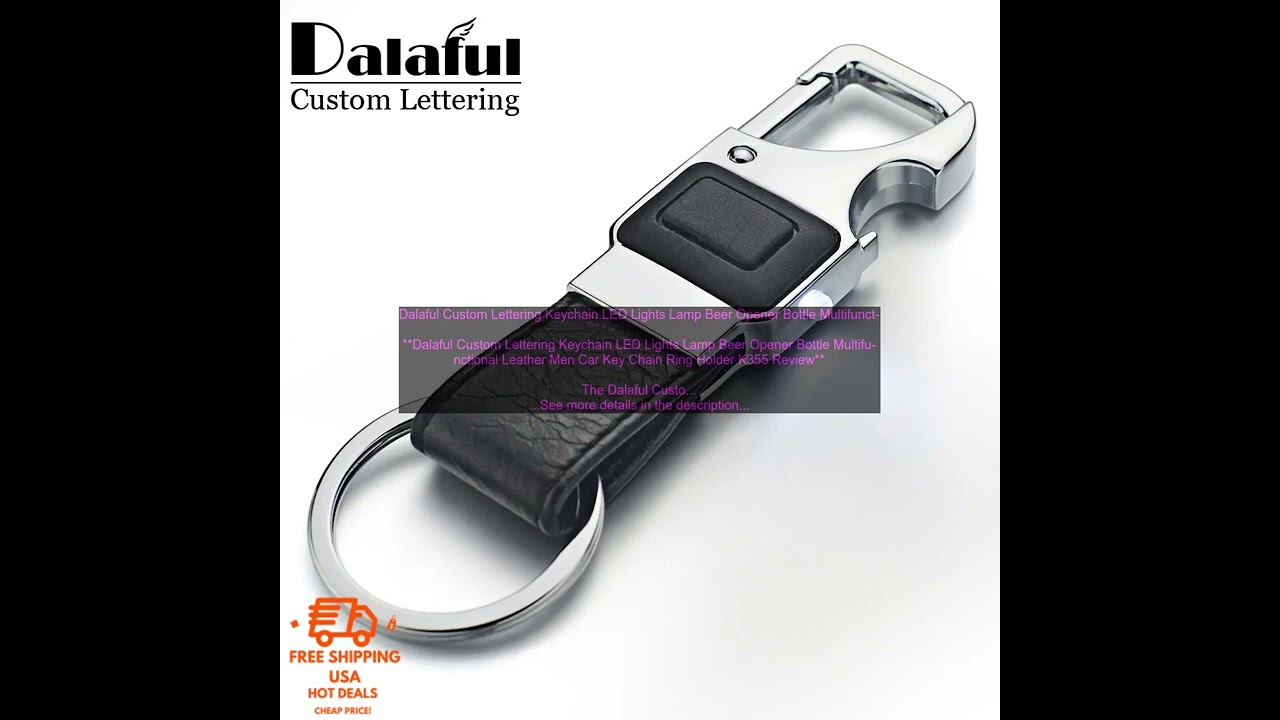 32821132661 Dalaful Custom Lettering Keychain LED Lights Lamp Beer Opener Bottle M
