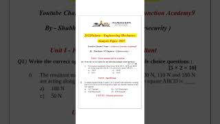 Sppu2024 pattern Mechanics #engineering #mechanics #fe2024pattern