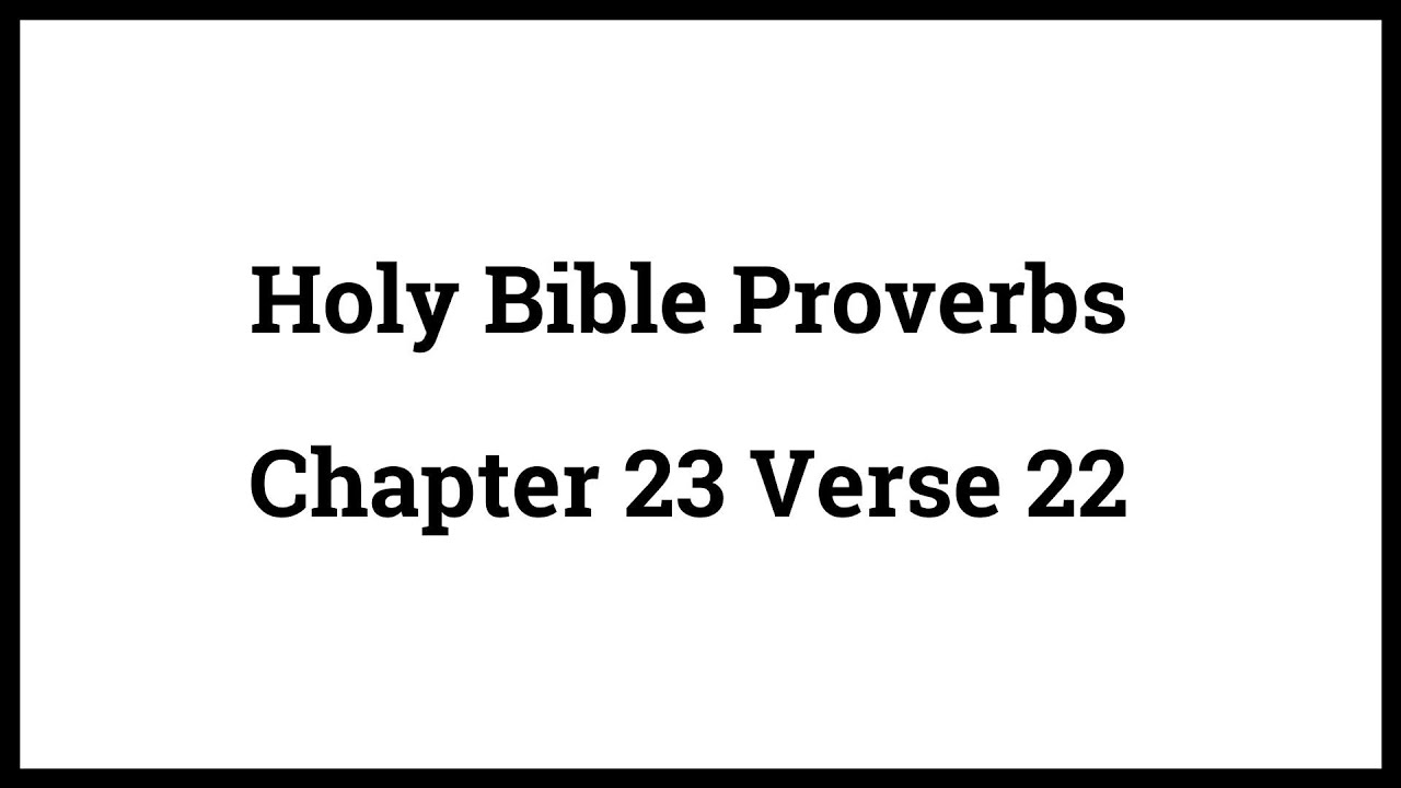 Holy Bible Proverbs 