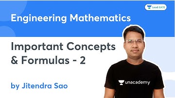 Important Concepts & Formulas of Engineering Mathematics | Part 2 | GATE/ESE 2022 | Jitendra Sao
