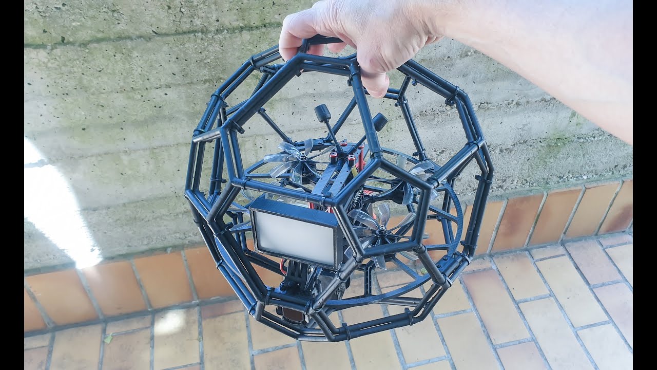 Crash test in a fully enclosed vehicle of the 100% safe Xpert Kage Armor Lite Pro double-cage drone