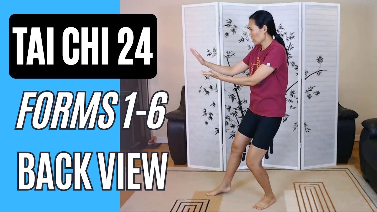 Тайцзи 24, формы 1–6, отведение предплечий назад (вид сзади)