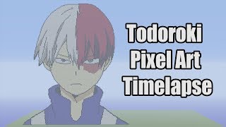 Minecraft Todoroki Shoto Pixel Art Timelapse | Boku No Hero Academia