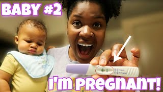 FINDING OUT I'M PREGNANT! Live Pregnancy Test! | BABY #2!