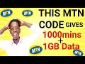 Unbelievable mtn code that gives 1000mins plus 1gb data with just 10