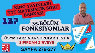 137 Fonksiyonlar Ösym Tarzında Sorular Test 4 Ki̇ng Yayinlari Tyt Matemati̇k Soru Bankasi