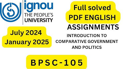 BPSC-105 SOLVED ASSIGNMENT 2024-25 ENGLISH