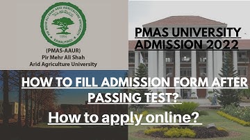 How to fill your admission form||arid agriculture pmas University || Admission 2022#pmas#admissions