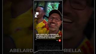 This is the moment Abelardo De La Espriella learns of his victory in the runoff election