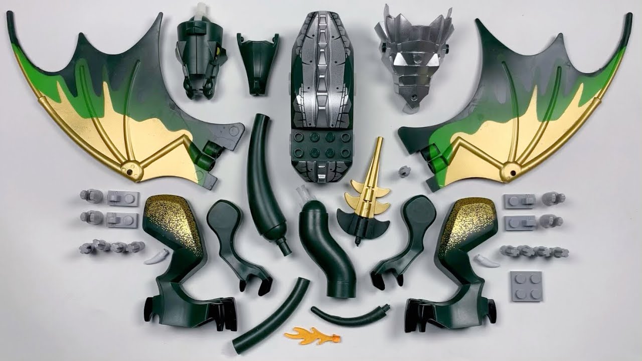 LEGO Dragon - Dark Green Head with Armor (Fantasy Era) | Unofficial Minifigures 