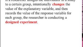 Observational Studies vs. Designed Experiments Part 1