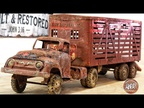1950s Tonka Livestock Hauler Semi Truck Restoration