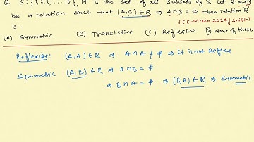 S:{1,2,3,…10},M is the set of all subsets of ‘S’.Let R:M to M be a relation  such that (A,B)€R ..