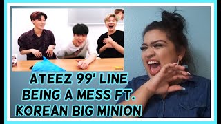 ATEEZ 99' line being A MESS ft. KOREAN BIG MINION * REACTION*