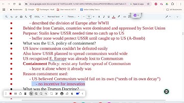 American History video notes 11 4 24: Cold War  Containment
