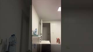 Girl Falls After Closing Microwave Door With Foot