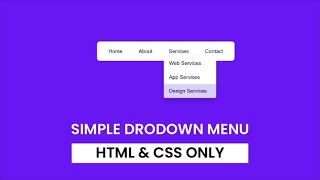 Simple Dropdown Menu Using HTML & CSS | Beginner-Friendly Tutorial