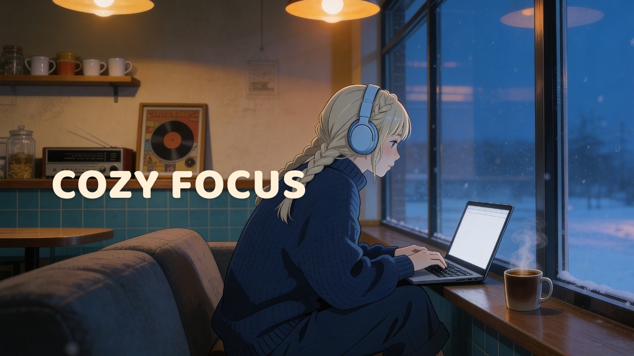 Deep Lofi Beats for Study & Focus | Nordic Winter Café ☕❄️ Cozy Night Work