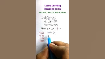 Coding Decoding | Coding Decoding Reasoning Tricks| Reasoning for SSC GD CHSL MTS WBPSC |#shorts