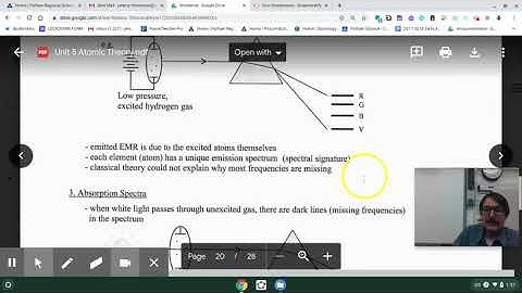 U5 Physics 30 Lesson 6 Notes on Spectra and the Bohr Model and q.1-2 on p.114-115