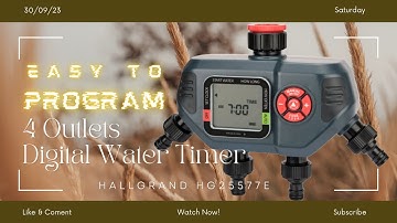 4 Outlets Water Timer with Display Manual and Automatic Modes Easy to Program | Digital Water Timer