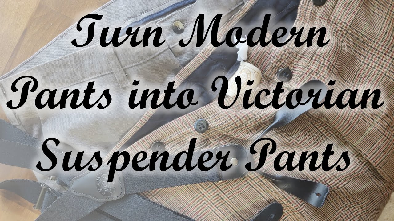 Turn Modern Pants into Victorian Suspender Pants How to Add Buttons