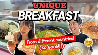 TRYING UNIQUE BREAKFAST FROM 5 DIFFERENT COUNTRIES *SO GOOD*