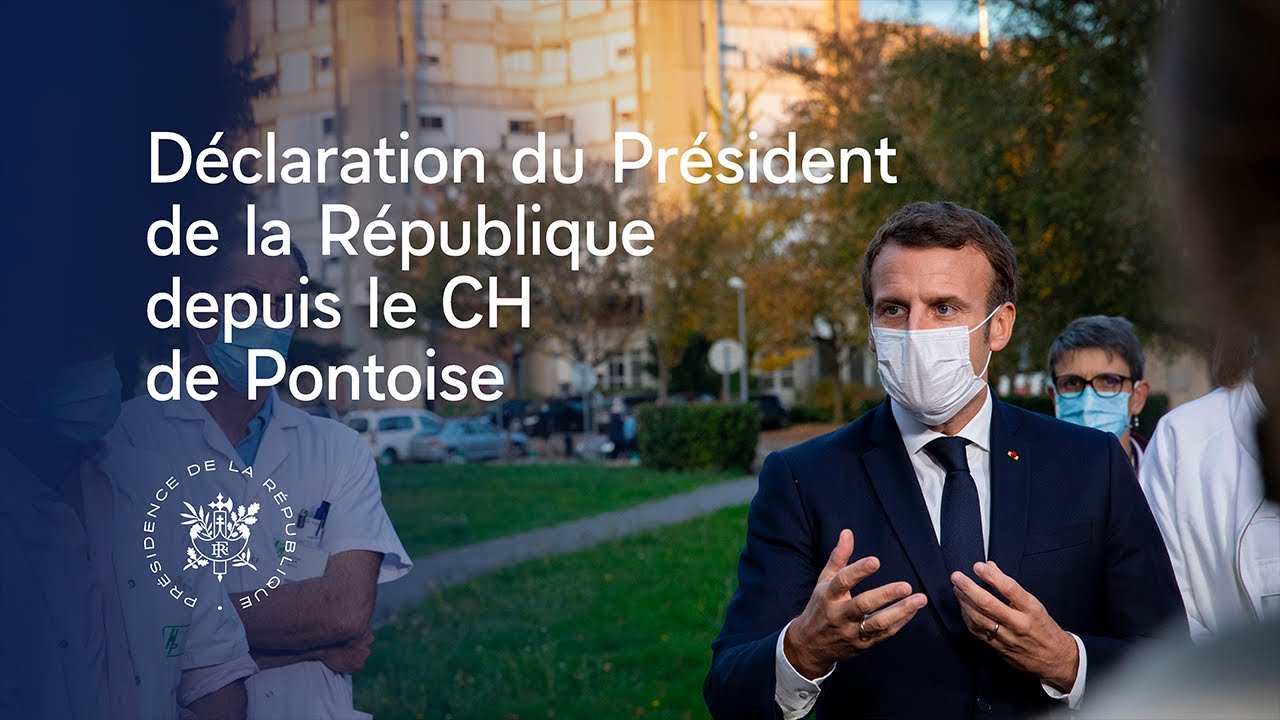 Déclaration du Président Emmanuel Macron depuis le centre hospitalier René-Dubos de Pontoise.