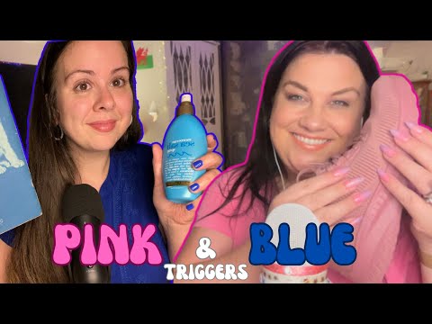 Fast & Aggressive ASMR - COLLAB ✨ WITH @asmrwales  😍 PINK AND BLUE TRIGGERS /COLOR THEME TINGLES