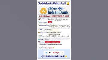 🔥Indian Bank SO Recruitment 2025 🔥 | 171 Vacancies | Salary up to ₹1.20 Lakh | Apply Online #Ep109